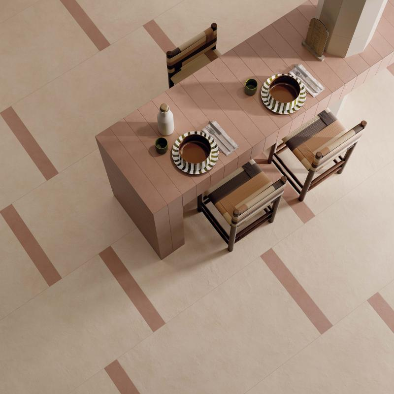 Baldosa de gres porcelánico efecto resina, beige, 60x120 cm - CS25067