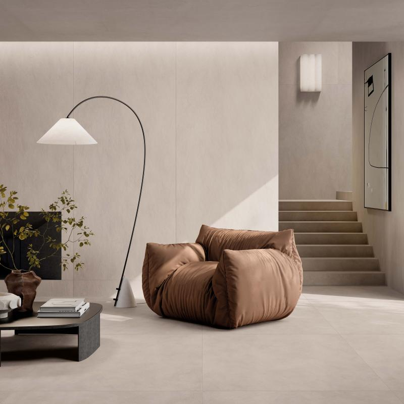 Baldosa de gres porcelánico efecto resina, arena, 60x120 cm - CS25069