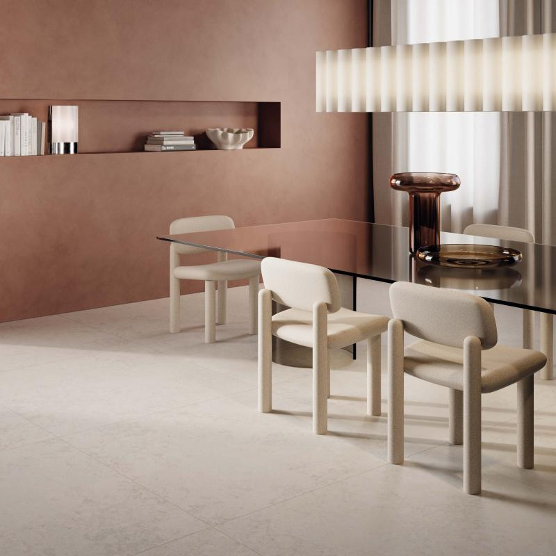 Pavimento de gres porcelánico efecto piedra Premium, claro, 120x120 cm - CS25092