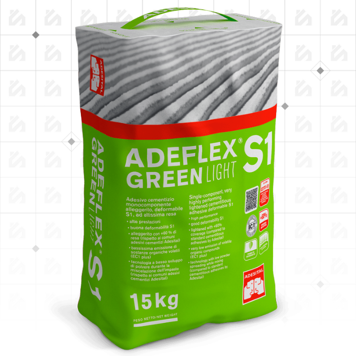 Adesital Adeflex Green Light S1 White CT2E - Adhesivo para Azulejos (15kg bolsa)