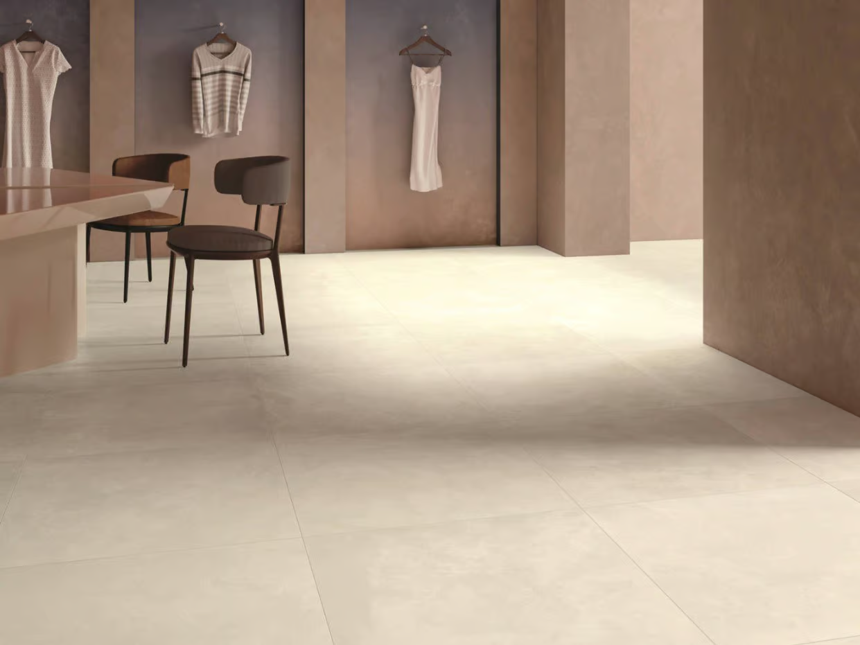 Baldosa de gres porcelánico efecto cemento-resina, clara, 60x120 cm - CS25018