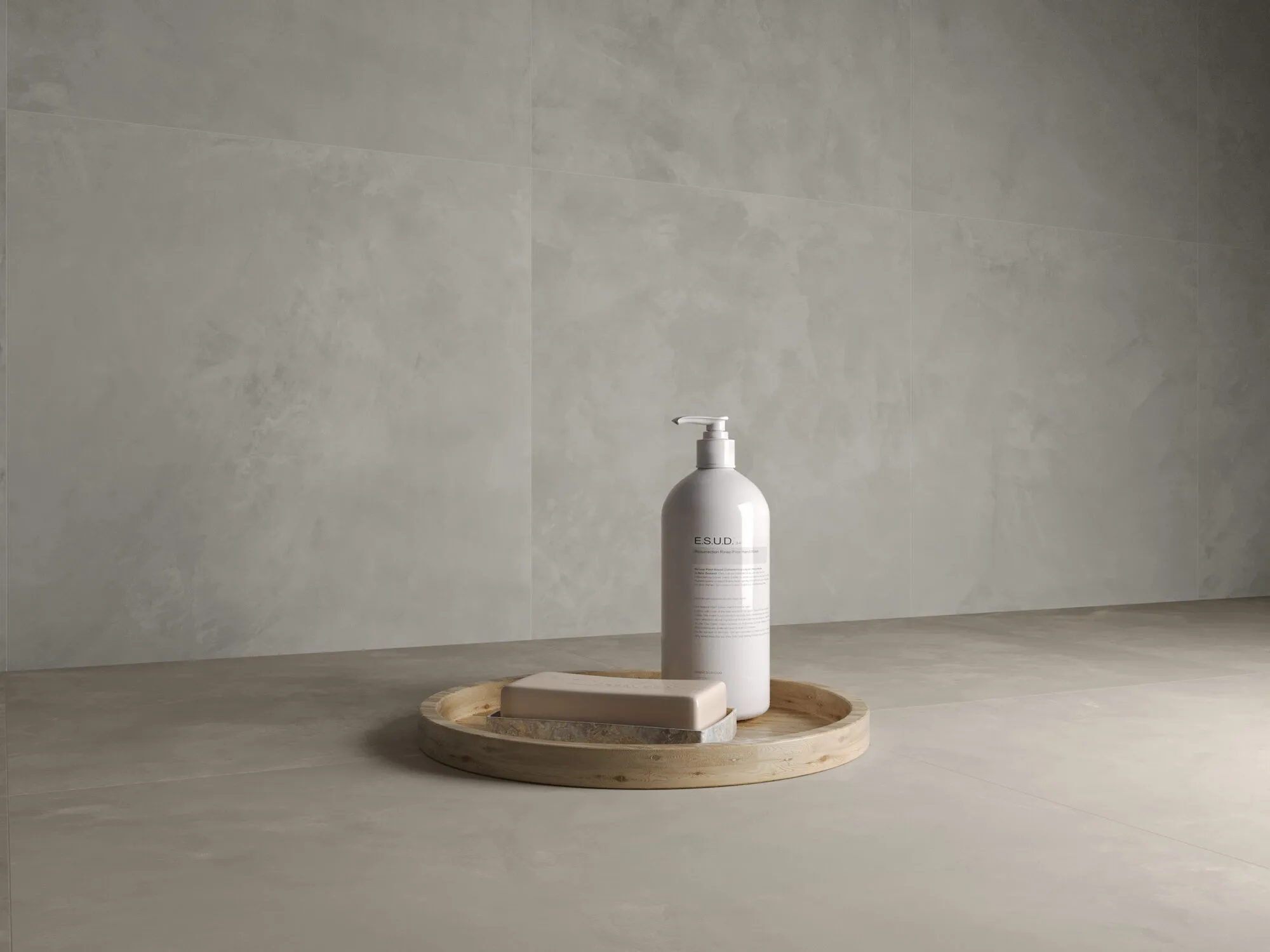 Baldosa de gres porcelánico efecto cemento-resina, topo, 60x120 cm - CS25015