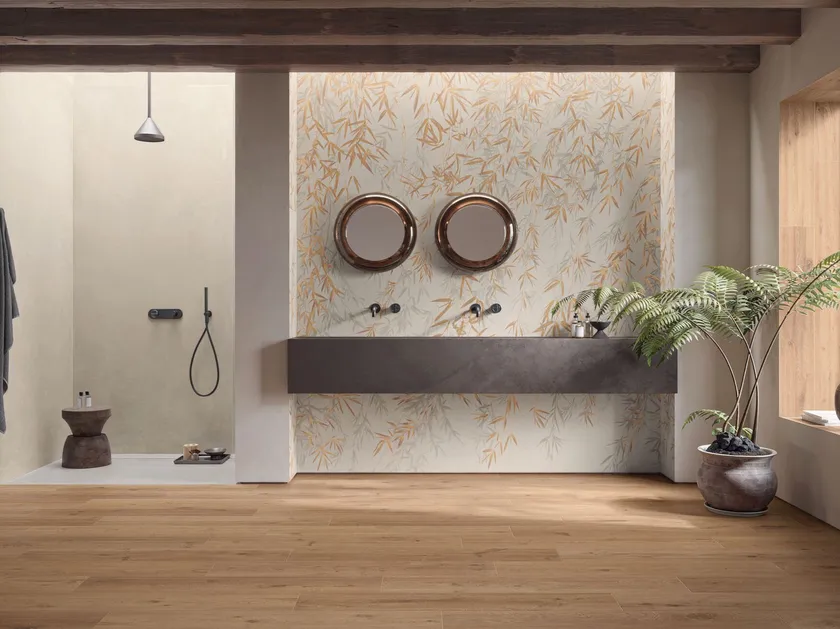 Pavimento de gres porcelánico efecto madera natural, marrón, 20x120 cm - CS25012