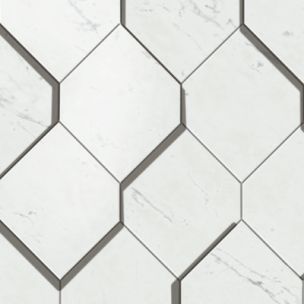 Mosaico Atlas Concorde Marvel Stone Carrara Pure Esagono 3D 28.2X35.3 - AS4A