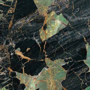 Porcelánico efecto mármol negro/verde brillante 60x120 - EEPS1552