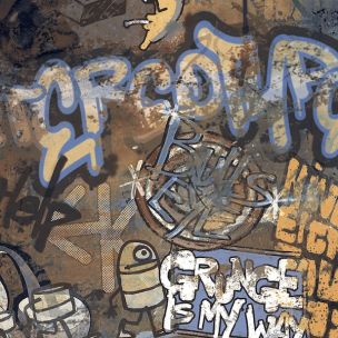 Revestimiento de gres porcelánico decorado con Graffiti Multicolor Rt 60x120 - EGMR1709