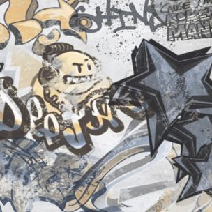 Revestimiento De Gres Porcelánico Decorado Graffiti Blanco Rt 60x120 - EGWE1706