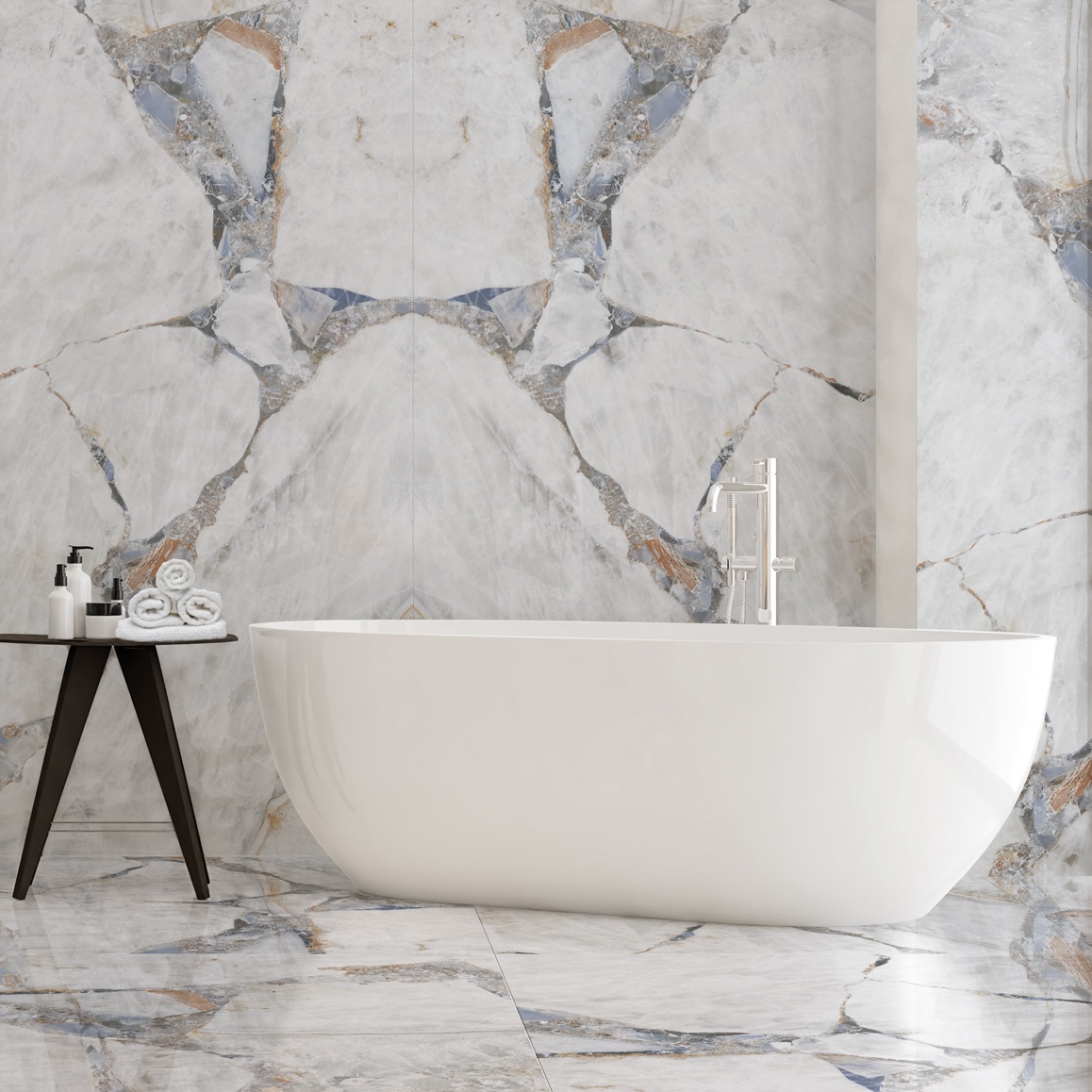 Porcelánico efecto mármol precioso blanco pulido 60X120 - Ebrp193