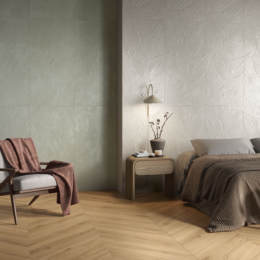 Baldosa de gres porcelánico efecto cemento, verde, 60x120 cm - CS25119