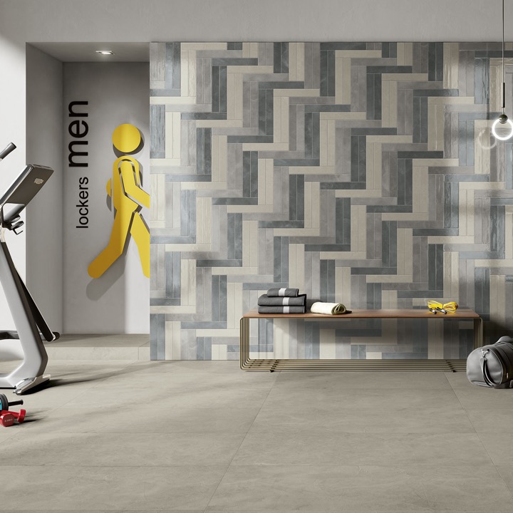 Pavimento de gres porcelánico efecto cemento moderno, topo, 100x100 cm - CS25113