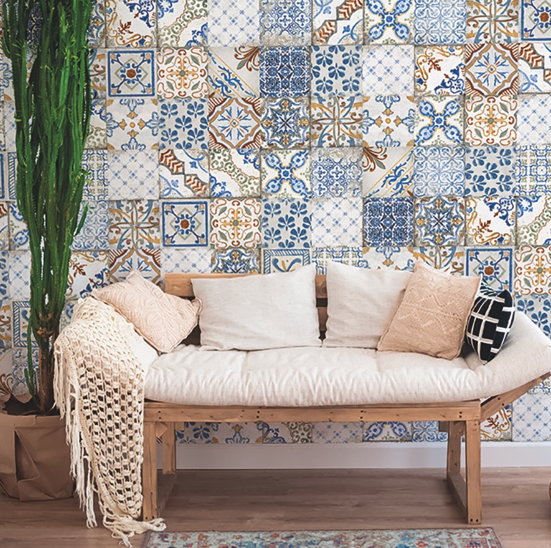 Azulejo Revestimiento Mixto Brillo Efecto Mayólica Gres Porcelánico 20X20 - EMEM1502