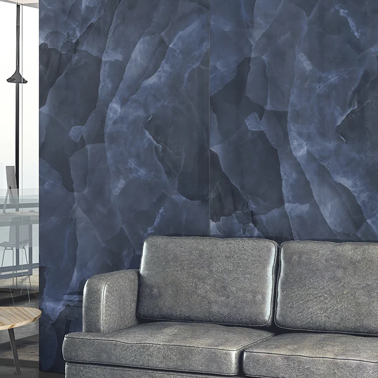 Porcelánico Efecto Mármol Onix Azul Pulido 60X120 - Eoxb131