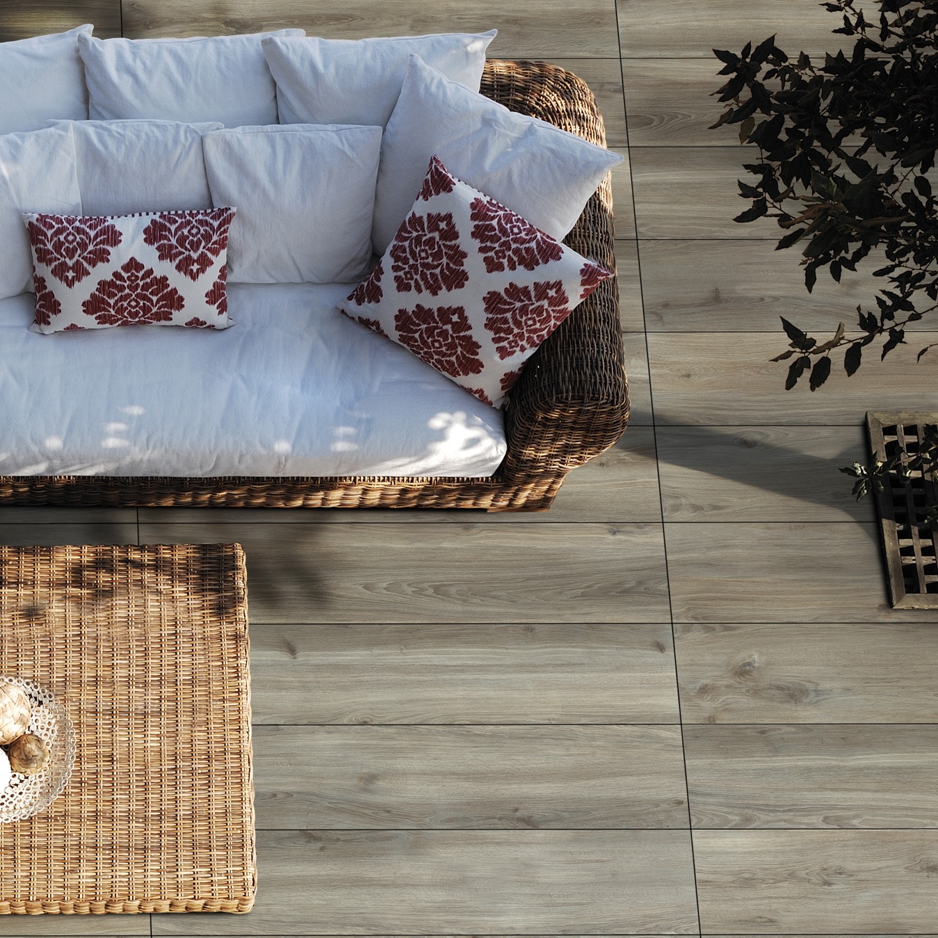 Porcelánico Efecto Madera Antideslizante Gris 20X120 - Ewkh1445