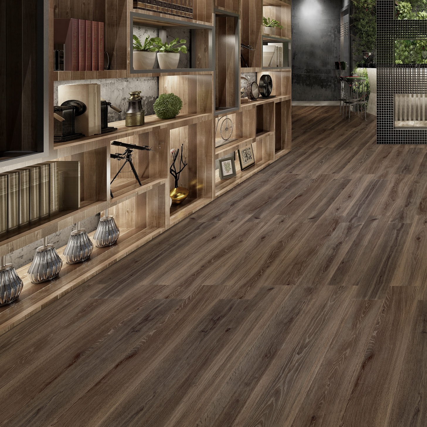 Porcelánico Efecto Madera Marrón Oscuro 20X120 - Ewkm1454