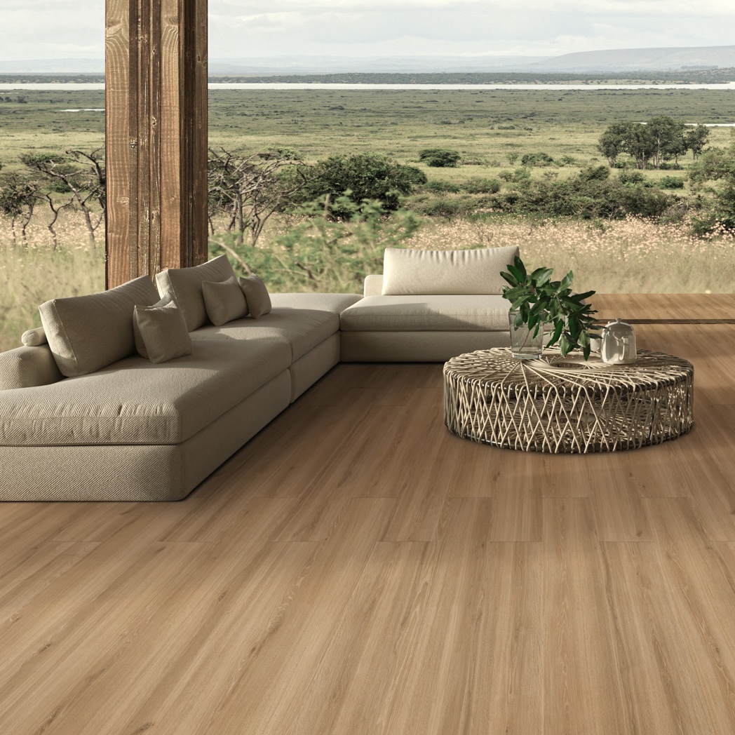 Porcelánico Antideslizante Efecto Madera Miel 20X120 - Ewko1449