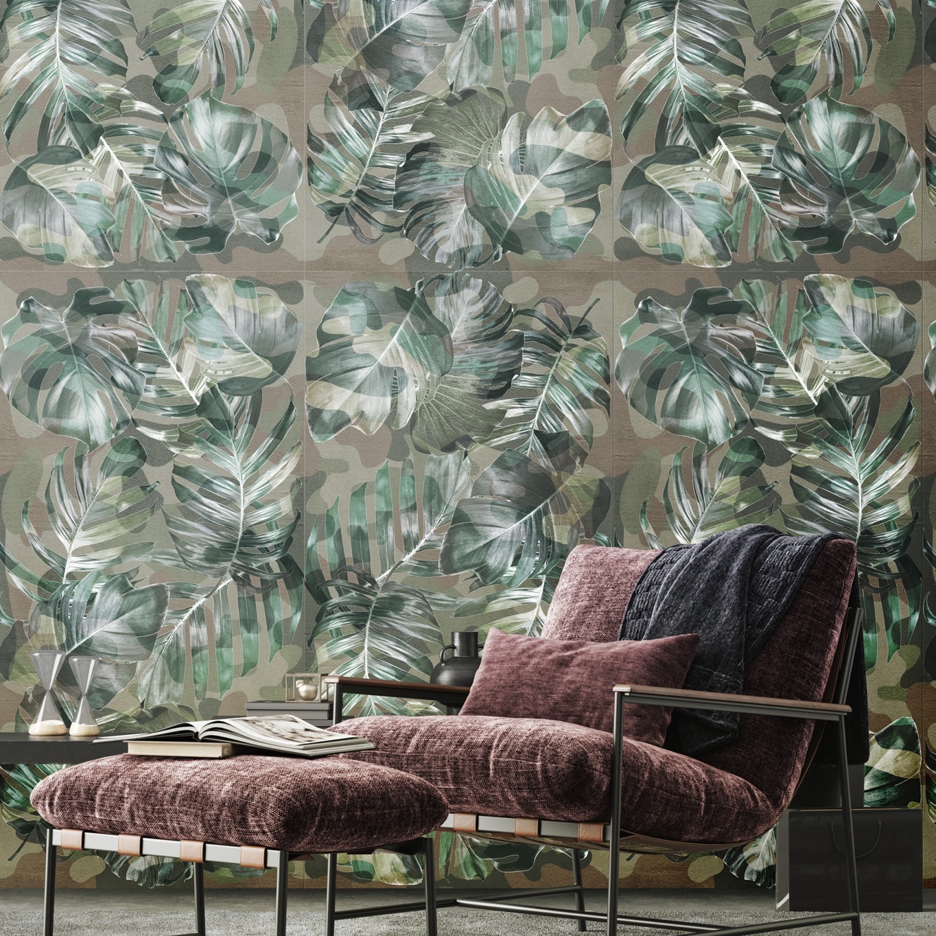 Azulejo Revestimiento Verde Decorado Gres Porcelánico 60X120 - EWTK1494