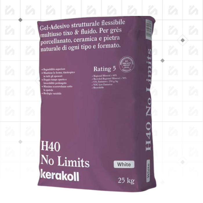 Kerakoll H40 No Limits White C2TE - Adhesivo para Azulejos (25kg bolsa)