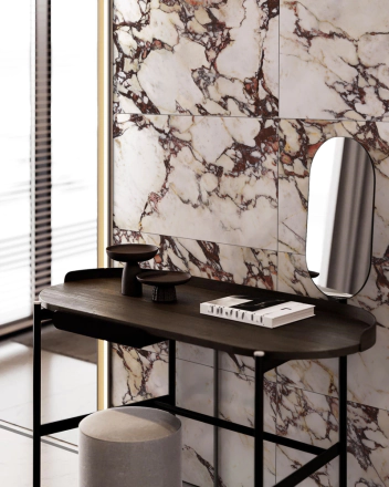 Porcelánico Efecto Calacatta Morado Brillo 60x60 - ECVA1548